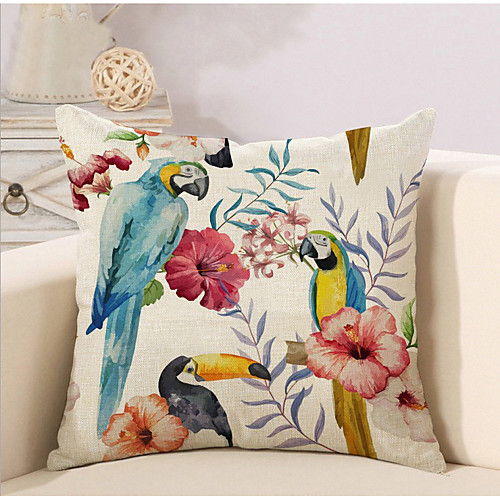 

1 pcs Cotton / Linen Pillow Cover Pillow Case, Animal Cartoon Fashion Artistic Style Tropical