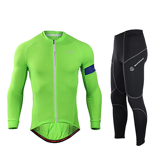 

Mountainpeak Men's Long Sleeve Cycling Jersey with Tights Winter Spandex Mineral Green Violet Black Bike Clothing Suit UV Resistant Breathable Quick Dry Moisture Wicking Sports Letter & Number