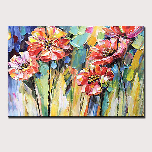 

Oil Painting Hand Painted Horizontal Still Life Floral / Botanical Modern Stretched Canvas