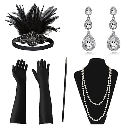 

Necklace Earrings Costume Accessory Sets Outfits Masquerade Retro Vintage 1920s The Great Gatsby Artificial feather For The Great Gatsby Cosplay Halloween Carnival Women's Costume Jewelry Fashion