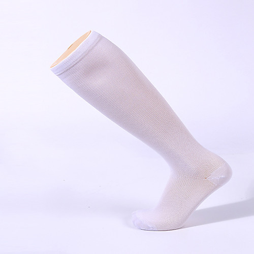 

Men's Women's Athletic Sports Socks Hiking Socks Running Socks Cycling Socks 1 Pair Knee high Socks Outdoor Quick Dry Reduces Chafing Compression Socks Patchwork Nylon Titanium White Black for