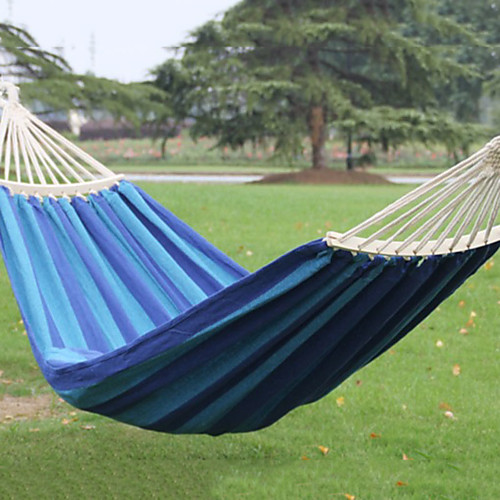

Camping Hammock with Hardwood Spreader Outdoor Flexible Folding Canvas for 1 person Camping Team Sports Stripes OrangeWhite Blue Rose Red 200100 cm with Hardwood Spreader Bars
