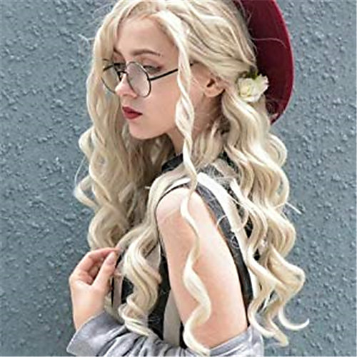 

Synthetic Lace Front Wig Curly Spiral Curl Jenner Free Part Lace Front Wig Blonde Long Blonde Synthetic Hair 24 inch Women's Synthetic Easy dressing New Arrival Blonde