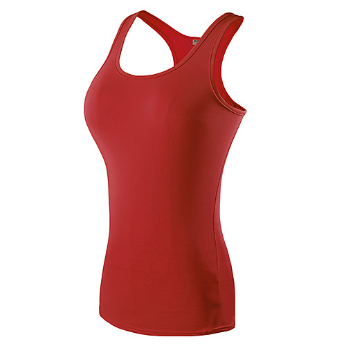 

Women's Yoga Top Summer T Back Solid Color Mineral Green White Black Red Fuchsia Fitness Top Sleeveless Sport Activewear Breathable Quick Dry Sweat-wicking Stretchy