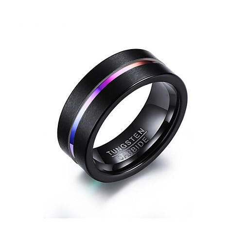 

Men Ring Classic Black Tungsten Steel Joy Stylish 1pc 7 8 9 10 11 / Men's