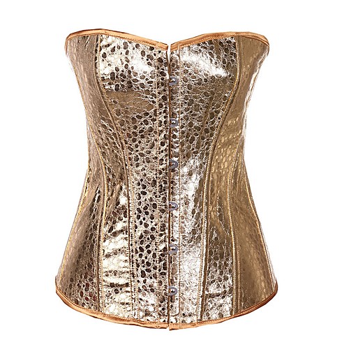 

Women's Zipper Overbust Corset - Solid Colored, Vintage Style / Basic Gold S M L