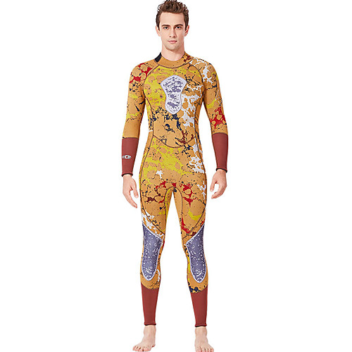 

Dive&Sail Men's Full Wetsuit 3mm SCR Neoprene Diving Suit Thermal / Warm High Elasticity Long Sleeve Back Zip - Diving Water Sports Patchwork Autumn / Fall Spring Summer