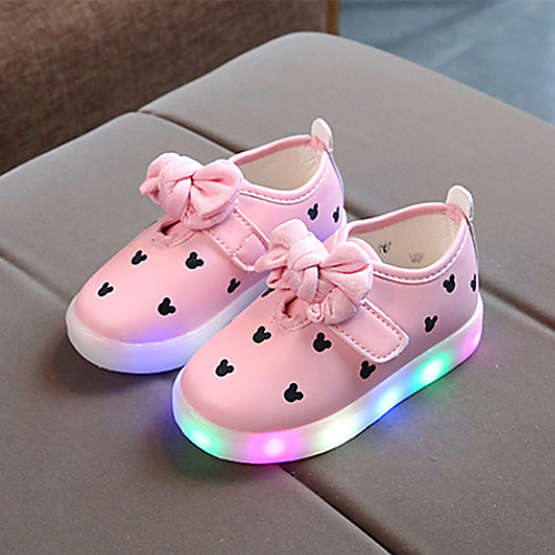 

Girls' LED / Comfort PU Sneakers Toddler(9m-4ys) / Little Kids(4-7ys) Bowknot / Luminous White / Black / Pink Spring / Fall / Rubber