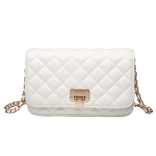 

Women's Chain PU Crossbody Bag Solid Color Black / White / Red / Fall & Winter