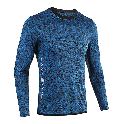

Men's Hiking Tee shirt Long Sleeve Outdoor Breathable Quick Dry Soft Sweat-Wicking Tee / T-shirt Top Spring Summer POLY Crew Neck Running Fishing Exercise & Fitness Dark Grey Blue Dark Blue