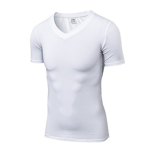 

YUERLIAN Men's Compression Shirt Summer White Black Blue Green Gray Fitness Gym Workout Running Tee Tshirt Base Layer Short Sleeve Sport Activewear Lightweight Breathable Quick Dry Sweat-wicking High