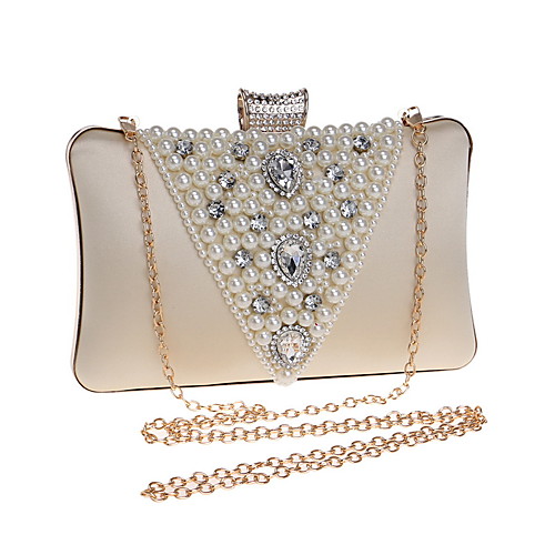 

Women's Polyester Evening Bag Solid Color Almond / Silver / Red