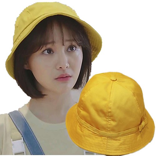 

TCAHCC Men's Women's Hiking Hat Bucket Hat 1 PCS Bow Summer Winter Outdoor Windproof Sunscreen Breathable Ultraviolet Resistant Solid Color Cotton Blend Yellow for Fishing Beach Traveling