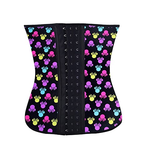 

Women's Cotton Hook & Eye Underbust Corset - Geometric / Toile, Modern Style / Basic Black Yellow Rainbow XS S M