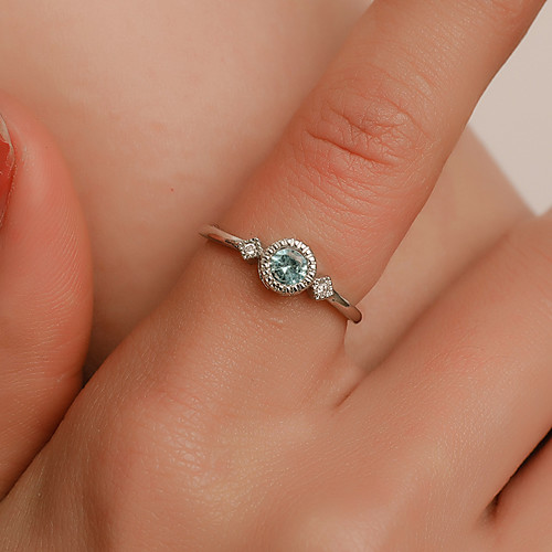 

Women's Ring Cubic Zirconia 1pc Silver Alloy Classic Vintage European Daily Holiday Jewelry Solitaire Cool