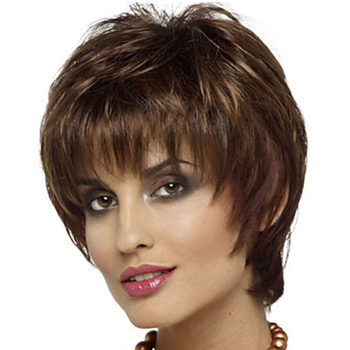 

Synthetic Wig Bangs Curly Free Part Wig Short Brown / Burgundy Synthetic Hair 12 inch Women's Fashionable Design Women Synthetic Brown