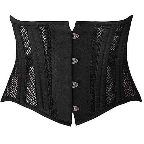 

Women's Hook & Eye Underbust Corset - Solid Colored, Cut Out / Mesh White Black XS S M