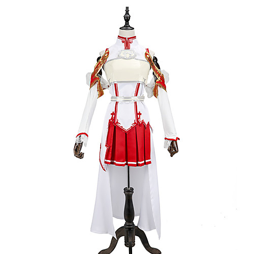 

Inspired by SAO Alicization Yuuki Asuna Anime Cosplay Costumes Japanese Cosplay Suits Patchwork Sleeveless Top Skirt Sleeves For Men's Women's / Armlet / Waist Accessory / Legguards / Breastplate