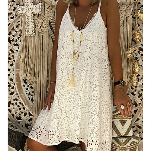 

Women's Strap Dress Knee Length Dress White Black Red Blushing Pink Sleeveless Hot vacation dresses S M L XL XXL 3XL 4XL 5XL