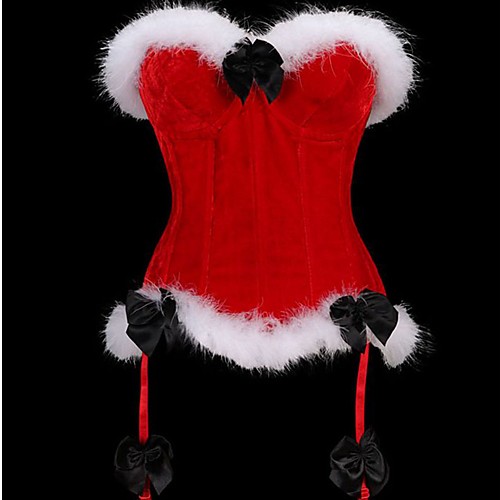 

Women's Lace Up Overbust Corset - Sexy / Fashion, Vintage Style / Deep V Red S M L