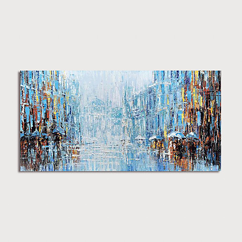 

Oil Painting Hand Painted - Abstract Landscape Modern Stretched Canvas