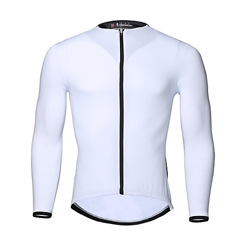 

ILPALADINO Men's Long Sleeve Cycling Jersey Winter Elastane White Bike Top Mountain Bike MTB Road Bike Cycling UV Resistant Breathable Quick Dry Sports Clothing Apparel / Moisture Wicking / Stretchy