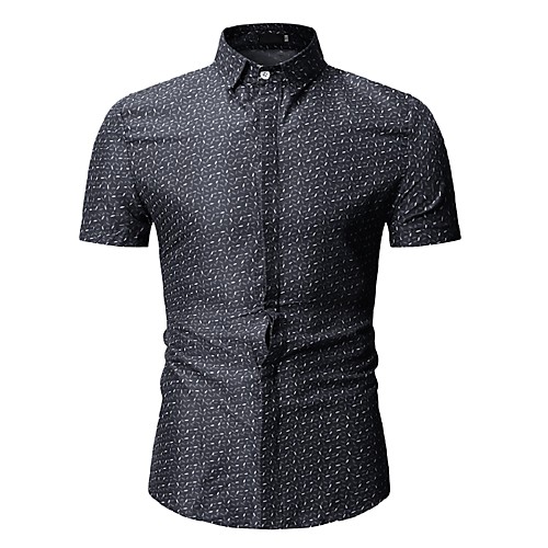 

Men's Shirt Striped Check Print Tops White Black Blue