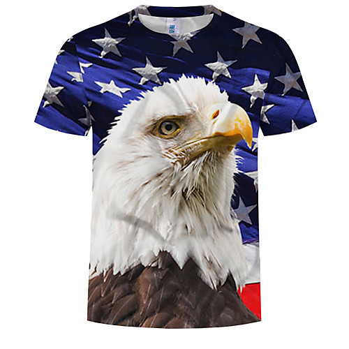 

Men's Plus Size Graphic Animal Print T-shirt - Cotton Round Neck Rainbow