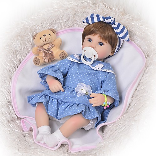 

FeelWind 18 inch Reborn Doll Baby Girl Kids / Teen Adorable Lovely with Clothes and Accessories for Girls' Birthday and Festival Gifts / Silicone