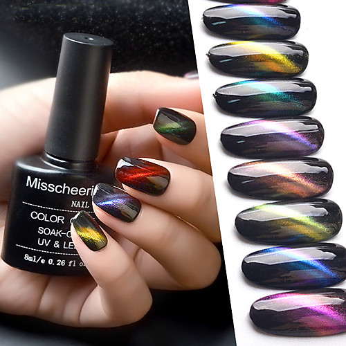 

12 colors nail gel polish varnish 3d magnetic cat eyes gel nail polish magnet gel uv gel cat eye nail art polish lacquer 8ml