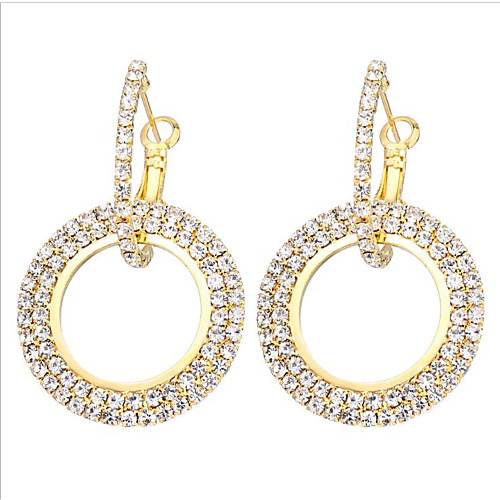 

Women's Cubic Zirconia Drop Earrings Classic Donuts Stylish Earrings Jewelry Gold / White / Rose Gold For Gift Daily 1 Pair