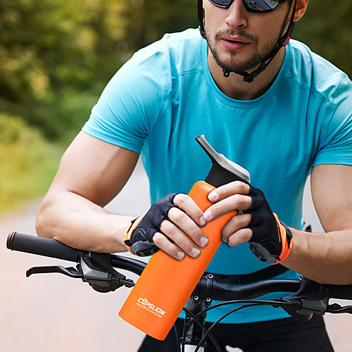 

Sports Water Bottle 750 ml Stainless steel Insulated Durable Ultra Light (UL) for Hiking Cycling / Bike Camping Black White Orange Blue