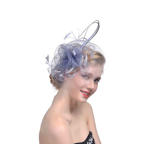 

Hat / Fascinator Hat Adults' Vintage / Halloween All Pink / White / Beige Tulle / Feather Masquerade Wedding Party Cosplay Accessories Christmas / Halloween / Carnival Costumes