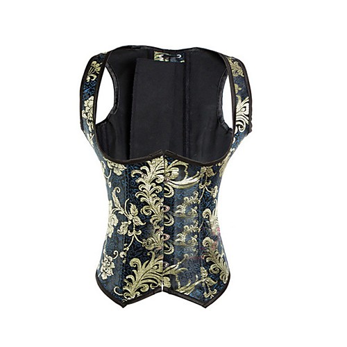 

Women's Hook & Eye Overbust Corset - Reactive Print / British, Modern Style / Basic Light Blue S M L