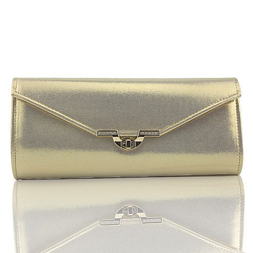 

Women's Beading / Embroidery PU Evening Bag Solid Color Black / Gold