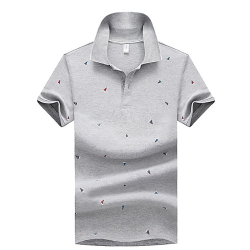 

Men's Polo Polka Dot Tops Cotton White Blue Royal Blue