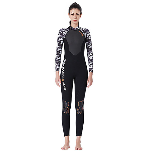 

Dive&Sail Women's Full Wetsuit 1.5mm SCR Neoprene Diving Suit Thermal / Warm High Elasticity Long Sleeve Back Zip - Diving Water Sports Patchwork Autumn / Fall Spring Summer