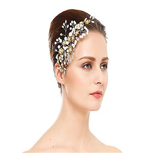 

Metalic / Imitation Pearl / Rhinestone Hair Combs with Flower 1 Piece Wedding Headpiece