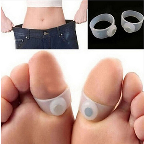 

2pcs/pair Magnetic Therapy Slimming Products Fast Lose Weight Burn Fat Reduce Fats body Silicone Foot Massage Magnetic Toe Rings