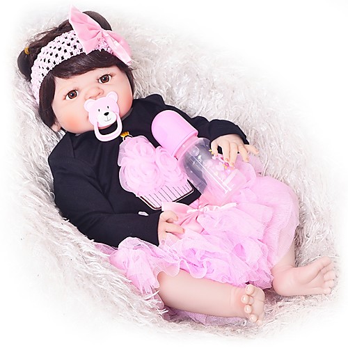 

FeelWind 22 inch Reborn Doll Baby Girl Reborn Baby Doll Cute Kids / Teen Lovely with Clothes and Accessories for Girls' Birthday and Festival Gifts / Silicone / Full Body Silicone