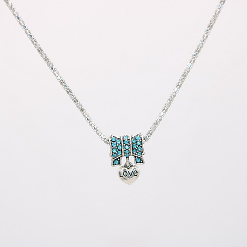 

Women's Pendant Necklace Necklace Charm Necklace Classic Mini Blessed Dainty Unique Design Trendy Fashion Silver Plated Chrome Black Pink Light Blue 42 cm Necklace Jewelry 1pc For Carnival Street