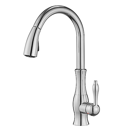 

Kitchen faucet - Single Handle One Hole Nickel Brushed / Electroplated Pull-out / ­Pull-down / Tall / ­High Arc Vessel / Brass