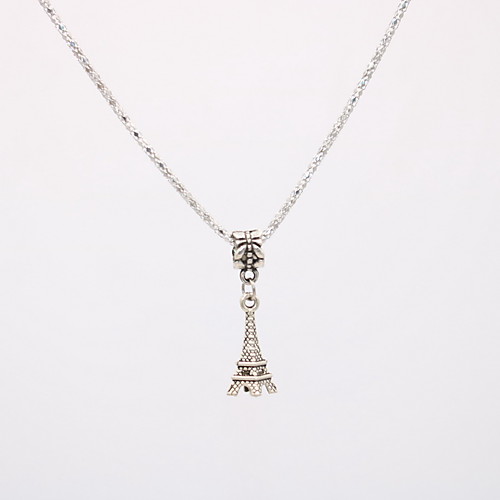 

Women's Pendant Necklace Necklace Classic Tower Eiffel Tower Dainty Unique Design Classic Trendy Silver Plated Chrome Silver 42 cm Necklace Jewelry 1pc For Carnival Holiday Street Club Festival