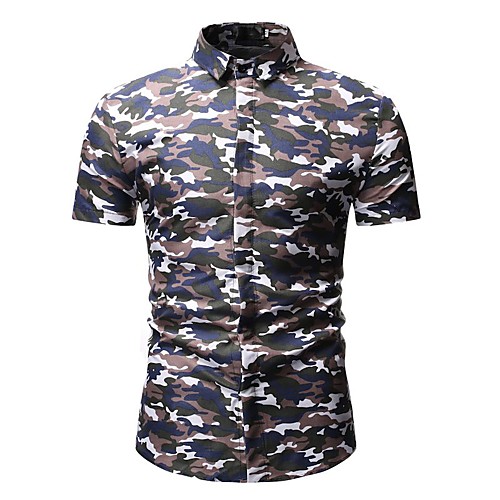 

Men's Camo / Camouflage Polo Shirt Collar Rainbow