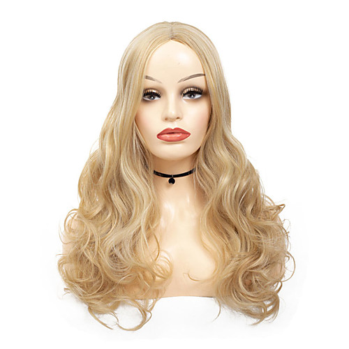 

Synthetic Wig Wavy Layered Haircut Wig Blonde Long Light golden Medium Auburn Synthetic Hair 24 inch Women's Women Synthetic Best Quality Blonde Laflare