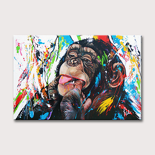 

Oil Painting Hand Painted - Abstract Pop Art Classic Modern Rolled Canvas