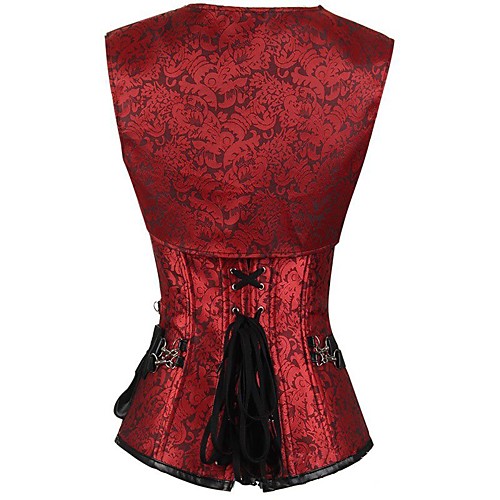 

Women's Zipper Overbust Corset - Solid Colored / British, Vintage Style / Basic Black Red Gray S M L