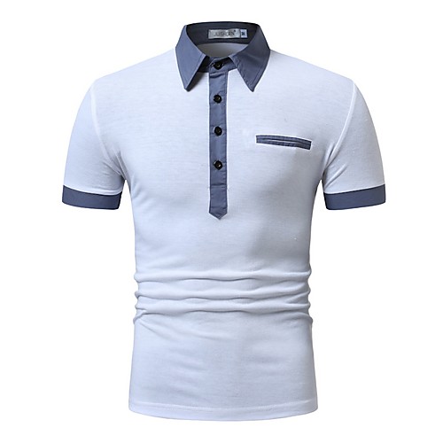 

Men's Polo Tops Shirt Collar White Blue Navy Blue
