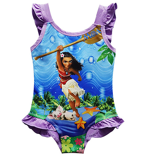 

Swimsuit Swimwear Cosplay Costumes Bathing Suit Moana Beach Girl Kid's Cosplay Costumes Cosplay Halloween Purple Fuchsia Cartoon Printing Christmas Halloween Carnival / Leotard / Onesie