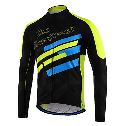 

Arsuxeo Men's Long Sleeve Cycling Jersey Winter Polyester Black Stripes Bike Jersey Top Mountain Bike MTB Road Bike Cycling Breathable Quick Dry Sweat-wicking Sports Clothing Apparel / Micro-elastic